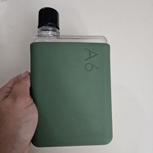 Green A6 MEMOBOTTLE Water Bottle with Black Cap